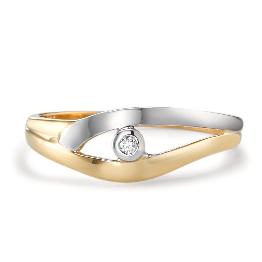 Fingerring 750/18K guld Diamant 0.02 ct, w-pi2