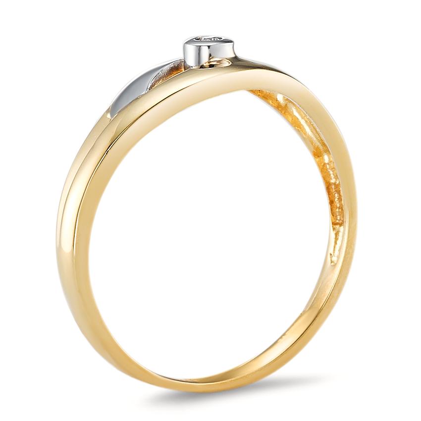 Fingerring 750/18K guld Diamant 0.02 ct, w-pi2