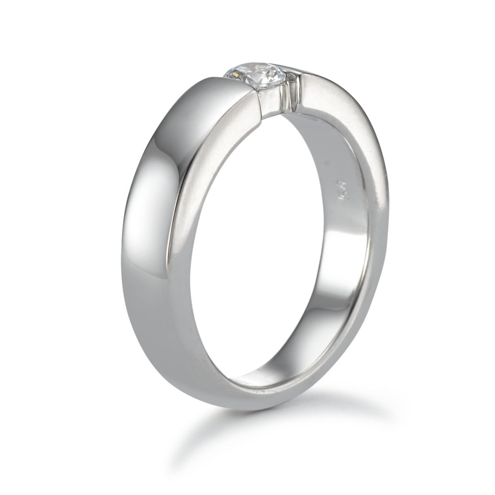 Solitaire ring Sølv Zirconia rhodineret