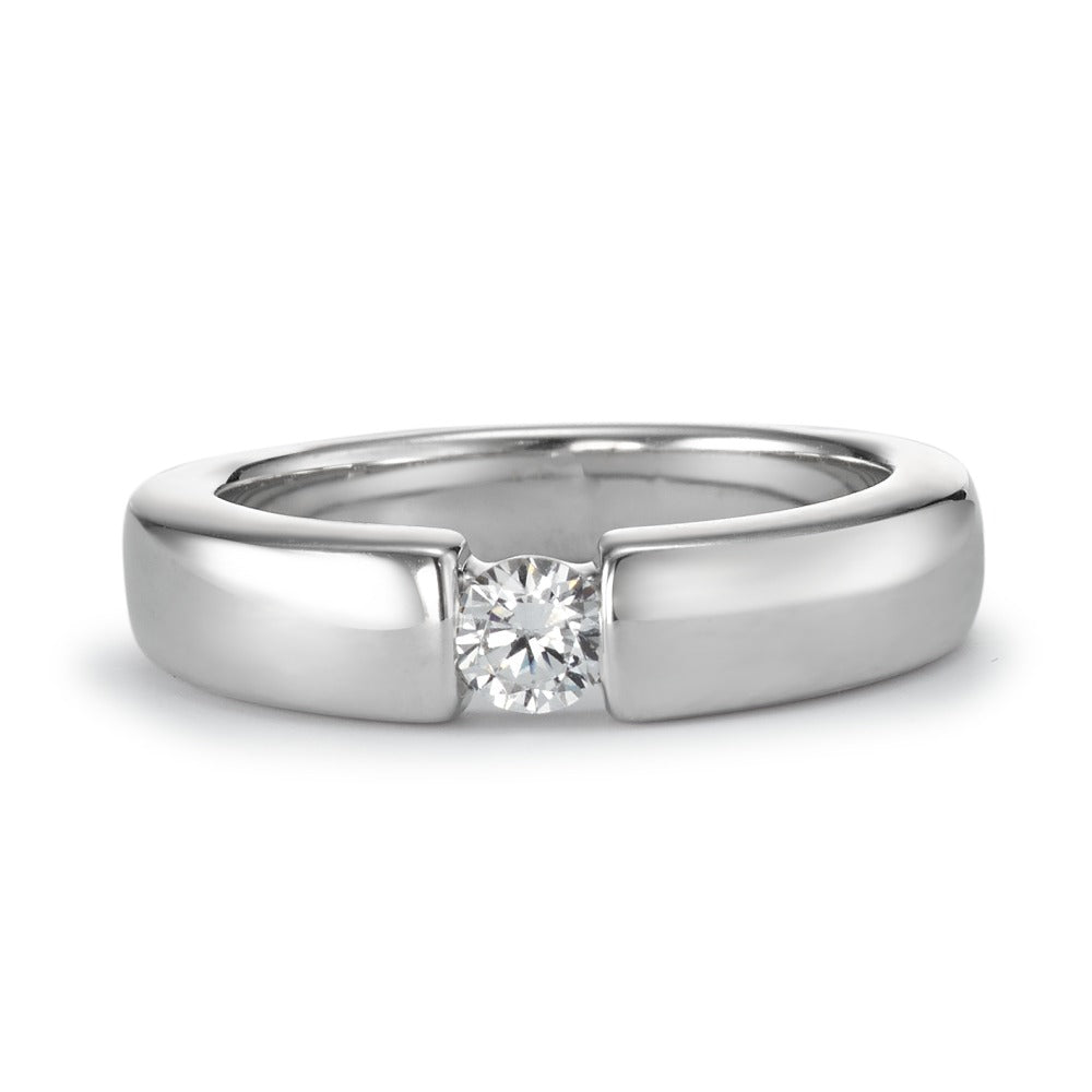 Solitaire ring Sølv Zirconia rhodineret