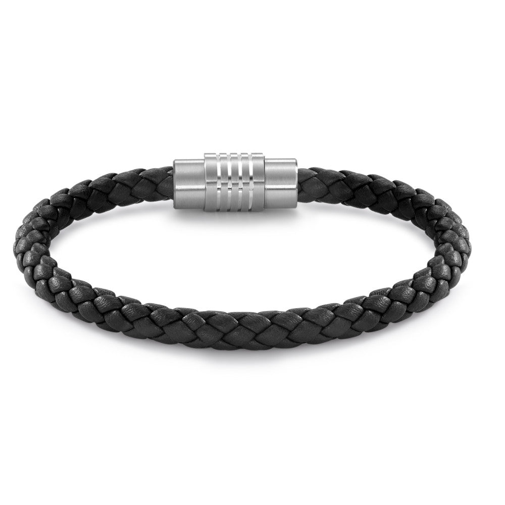 Armbånd Rustfrit stål, Læder 22 cm Ø6.5 mm