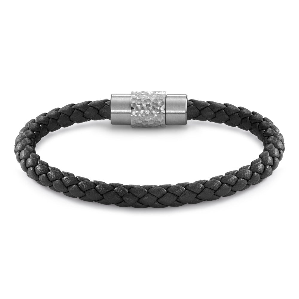 Armbånd Rustfrit stål, Læder 23 cm Ø6.5 mm