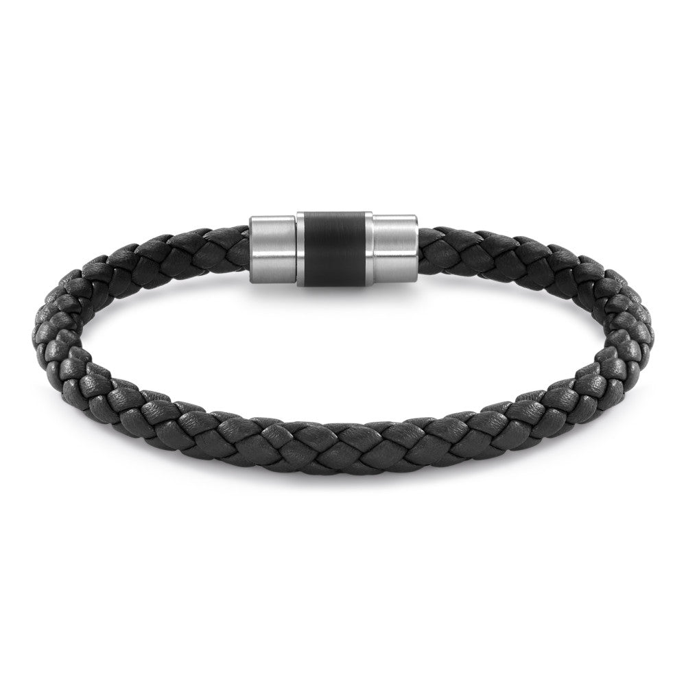 Armbånd Rustfrit stål, Læder, Keramik 17 cm