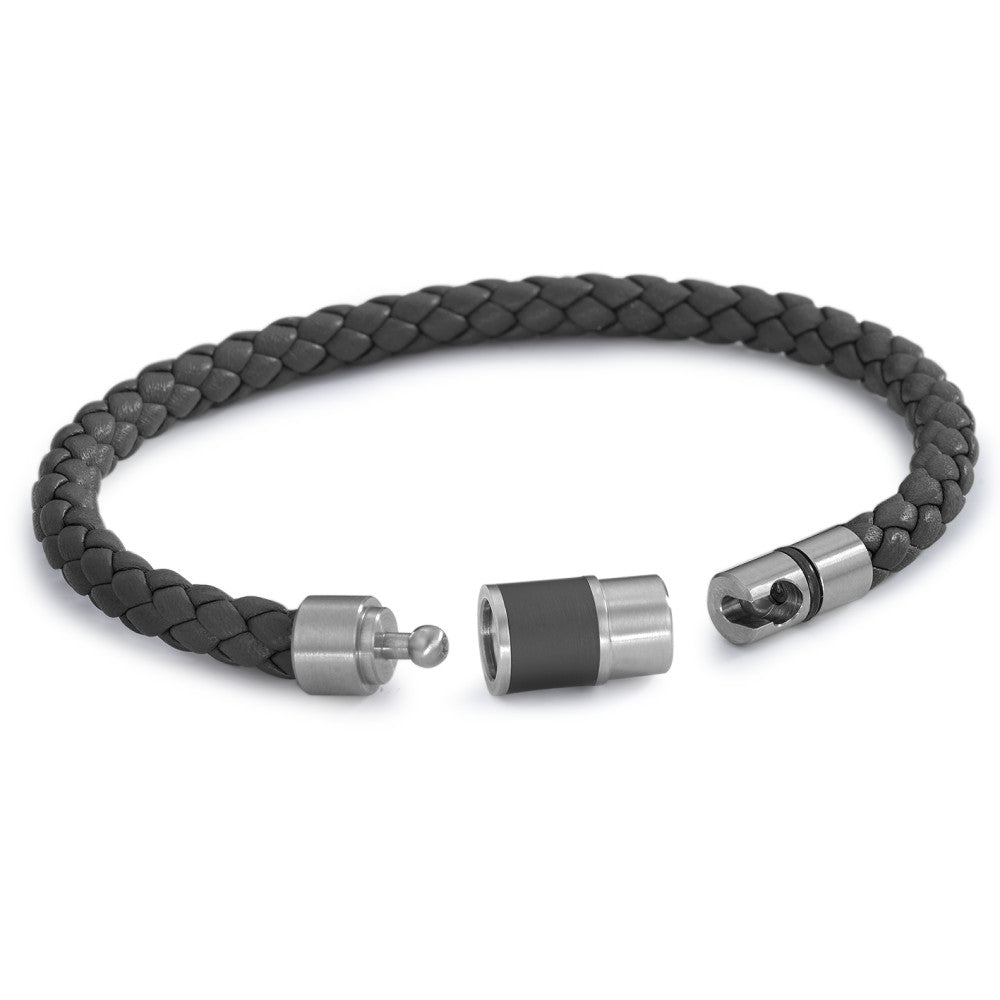 Armbånd Rustfrit stål, Læder, Keramik 20 cm Ø6.5 mm