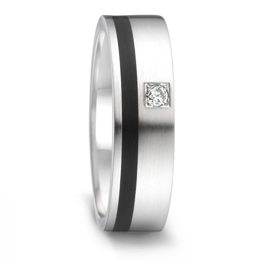 Partnerringe Rustfrit stål, Keramik Diamant 0.04 ct, tw-si