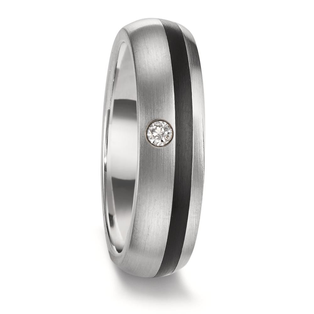 Partnerringe Rustfrit stål, Keramik Diamant 0.04 ct, tw-si