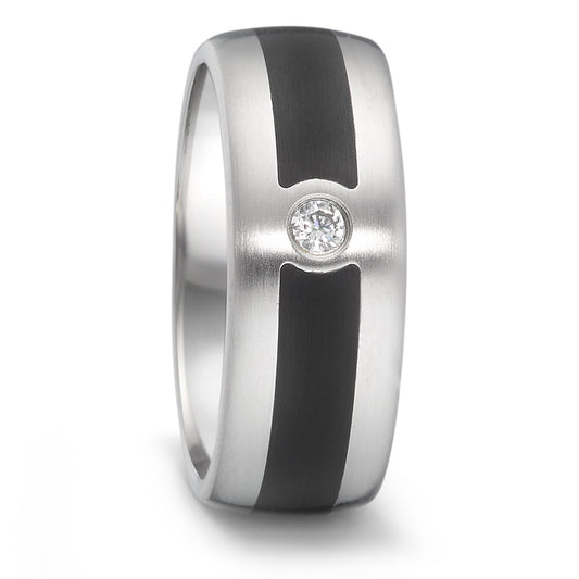 Partnerringe Rustfrit stål, Keramik Diamant 0.06 ct, tw-si