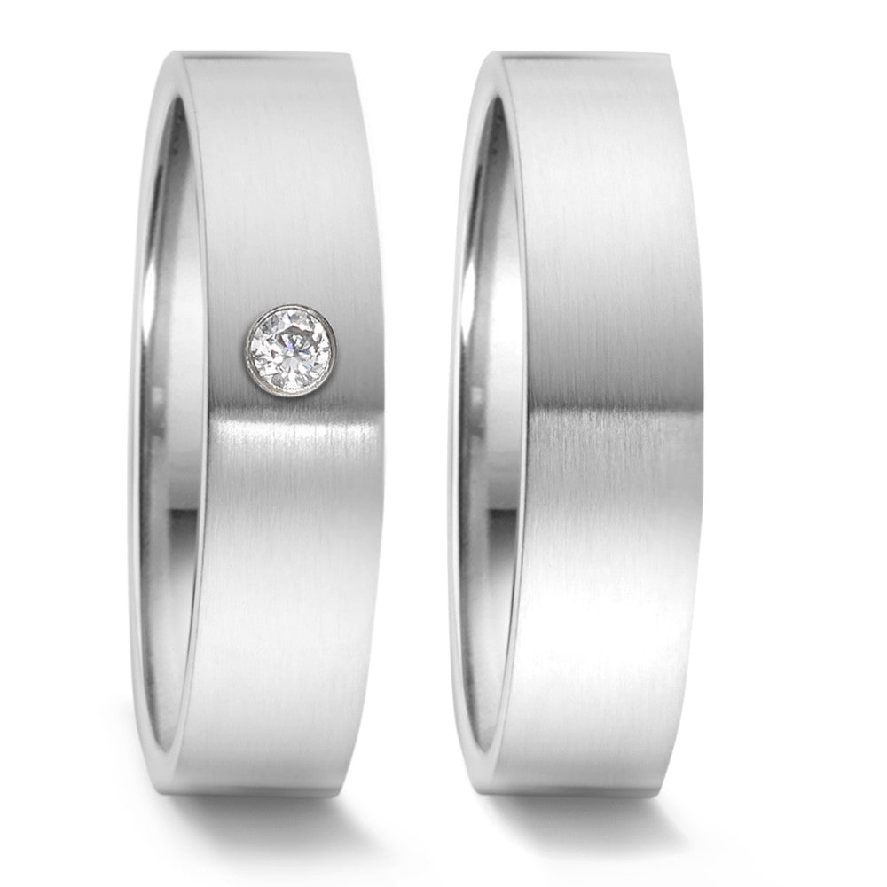 Partnerringe Rustfrit stål Diamant 0.04 ct, tw-si