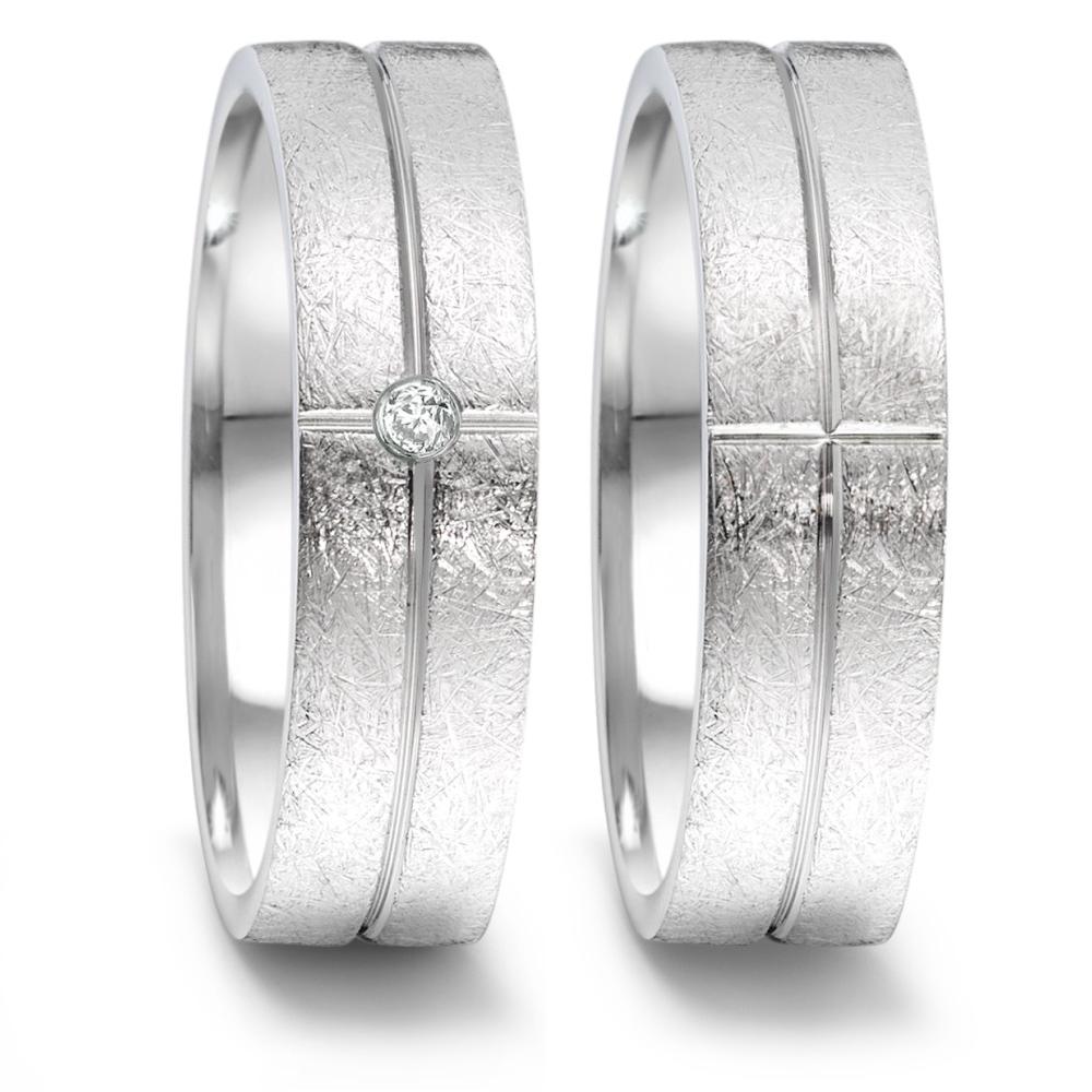 Partnerringe Rustfrit stål Diamant 0.02 ct, tw-si