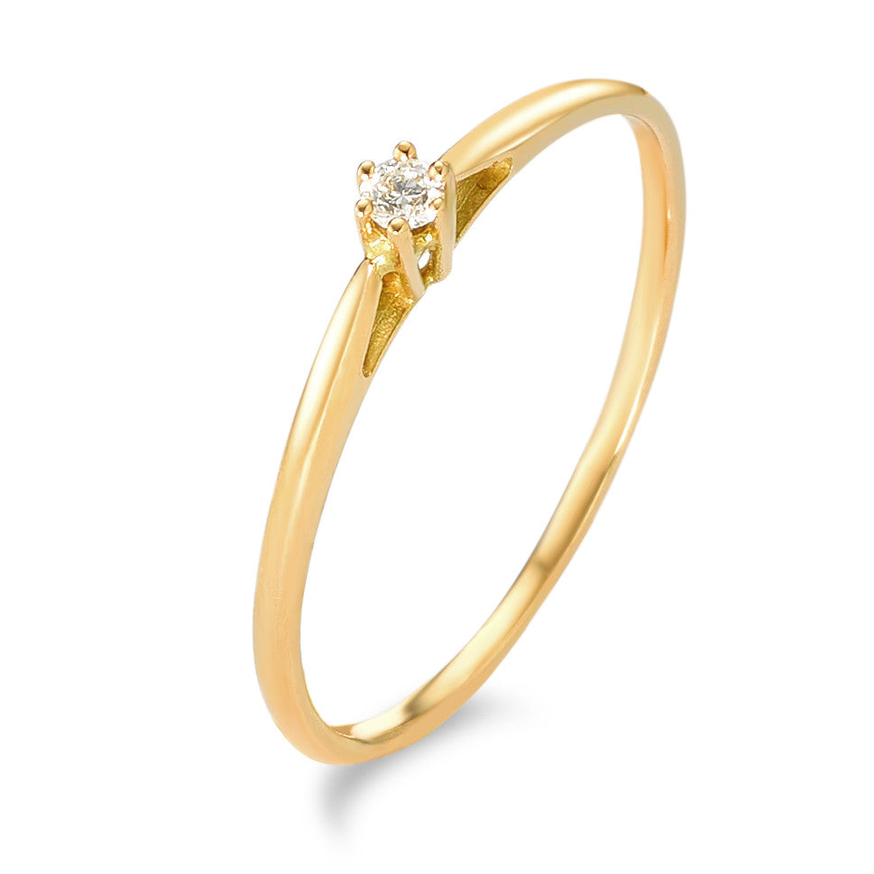 Solitaire ring 750/18K guld Diamant 0.05 ct, w-si