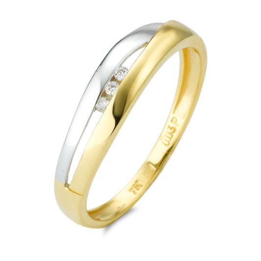 Ringe 750/18K guld Diamant 0.03 ct, 3 Sten , w-si