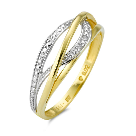 Fingerring 750/18K guld Diamant 0.02 ct, w-si