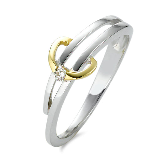 Fingerring 750/18K hvidguld Diamant 0.03 ct, w-si