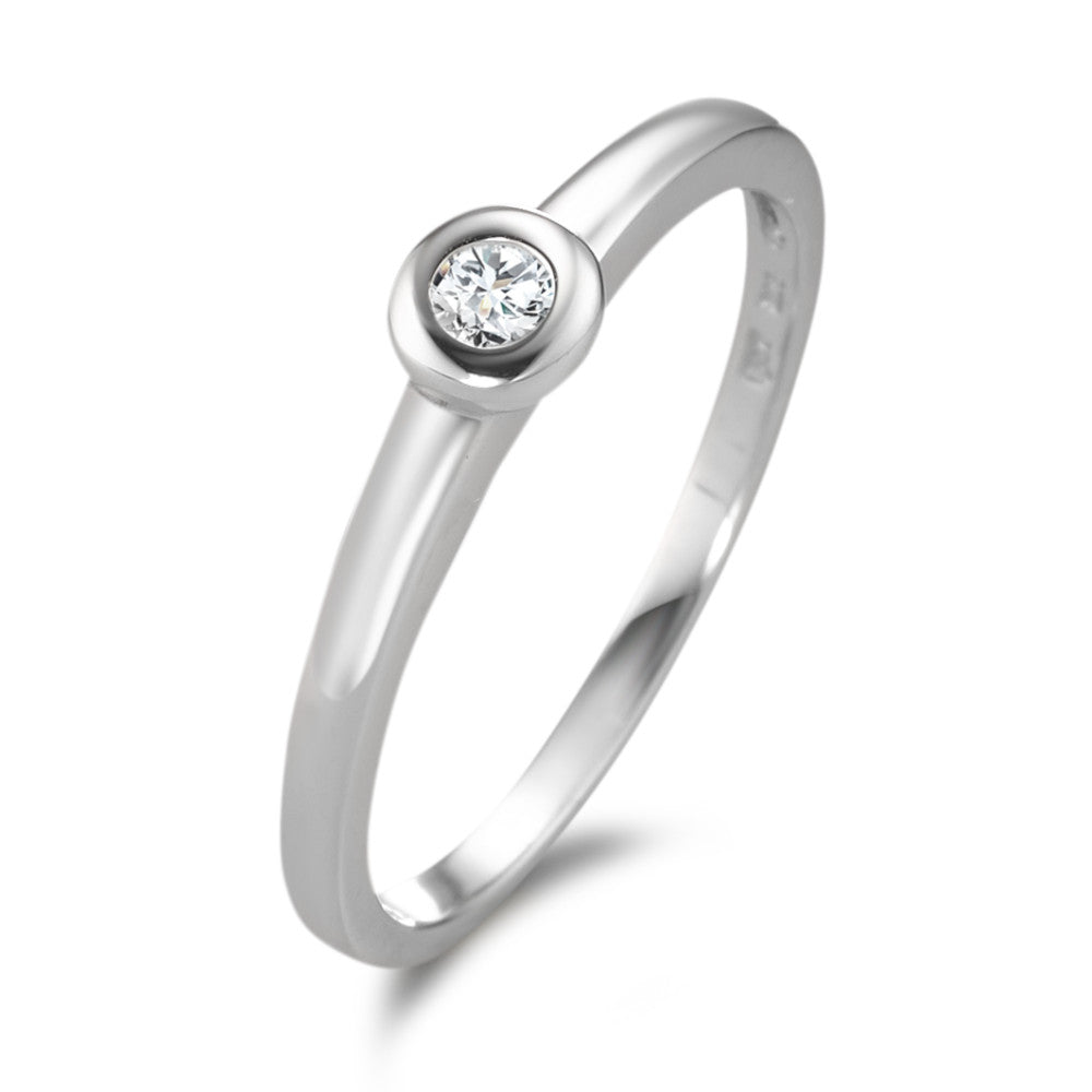 Solitaire ring 750/18K hvidguld Diamant 0.05 ct, w-si