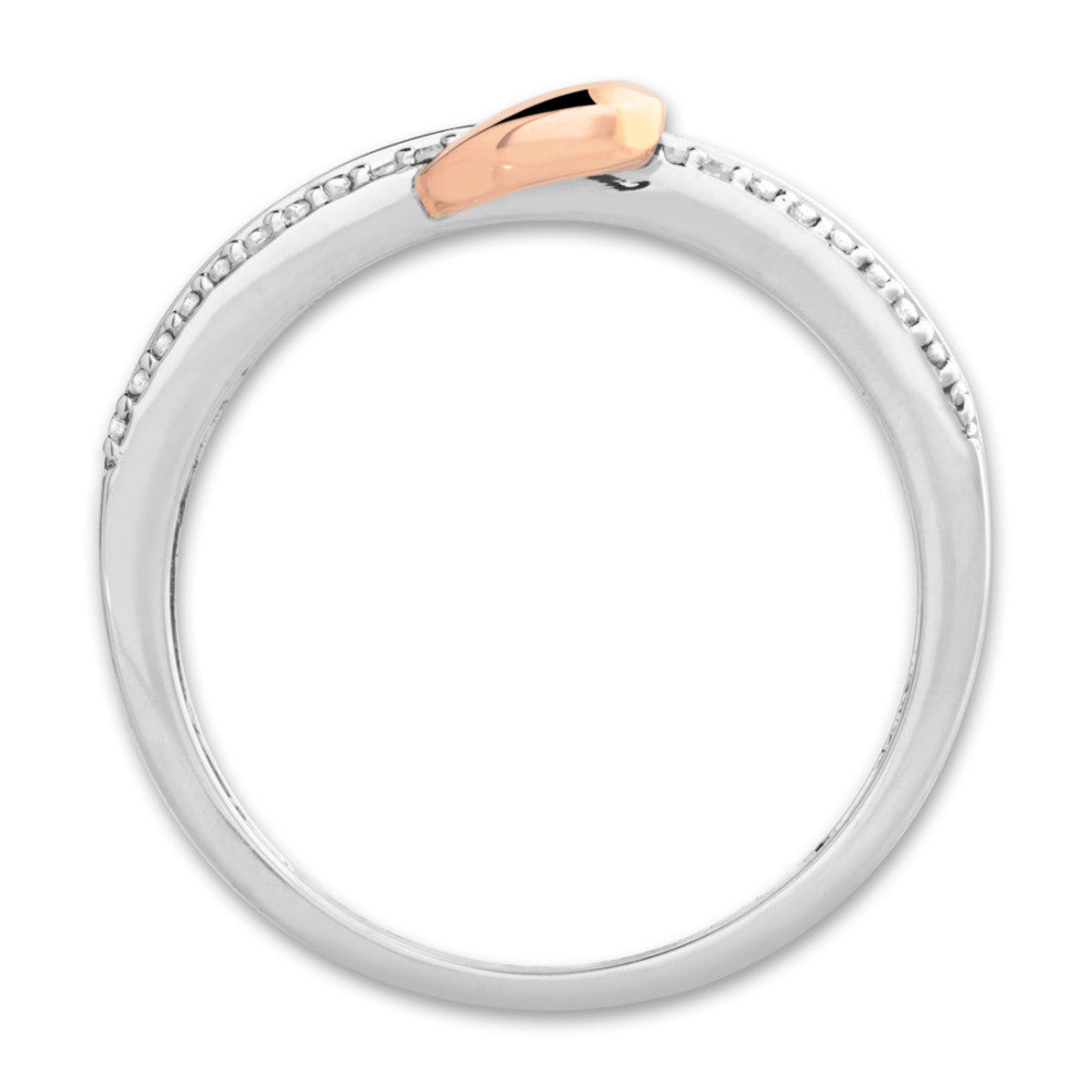 Fingerring 375/9K hvidguld, 375/9K rødguld Diamant 0.08 ct, w-si