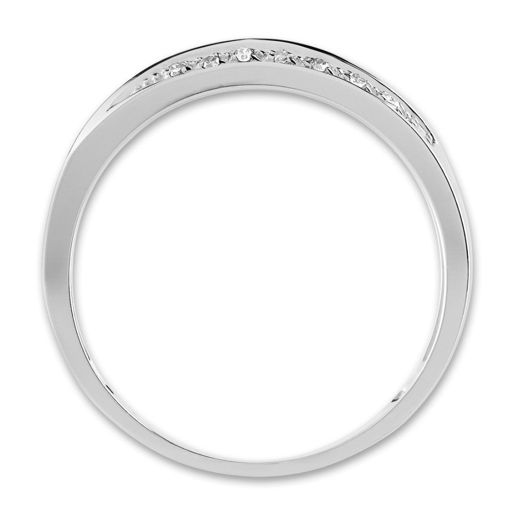 Fingerring 375/9K hvidguld Diamant 0.07 ct, w-si