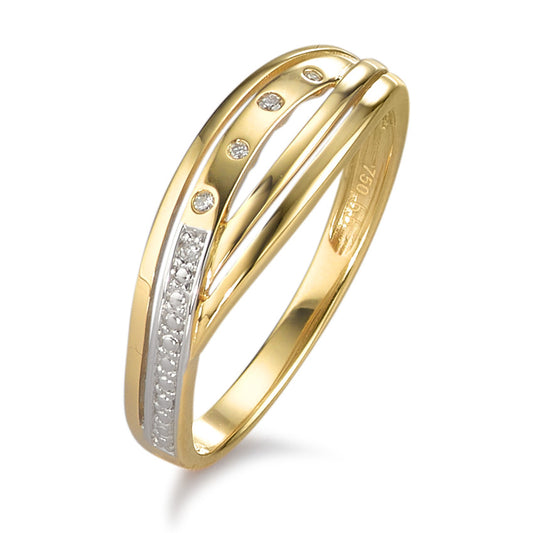 Fingerring 750/18K guld Diamant 0.02 ct, w-si