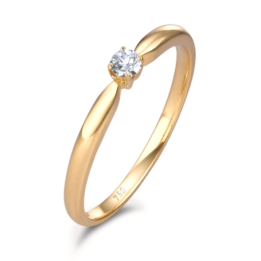 Solitaire ring 750/18K guld Diamant 0.10 ct, w-si