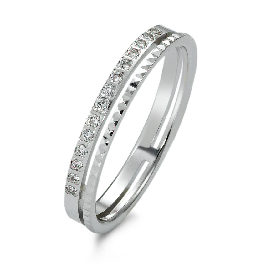 Fingerring 750/18K hvidguld Diamant 0.10 ct, w-si