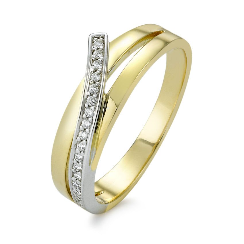 Fingerring 750/18K guld Diamant 0.09 ct, w-si