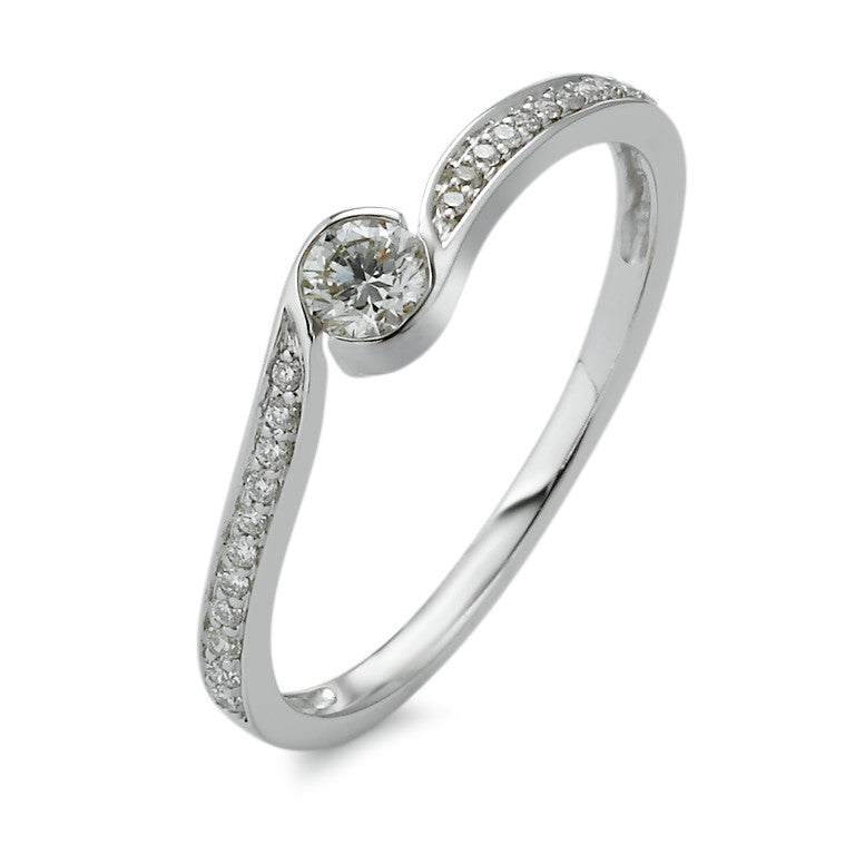 Fingerring 750/18K hvidguld Diamant 0.25 ct, w-si