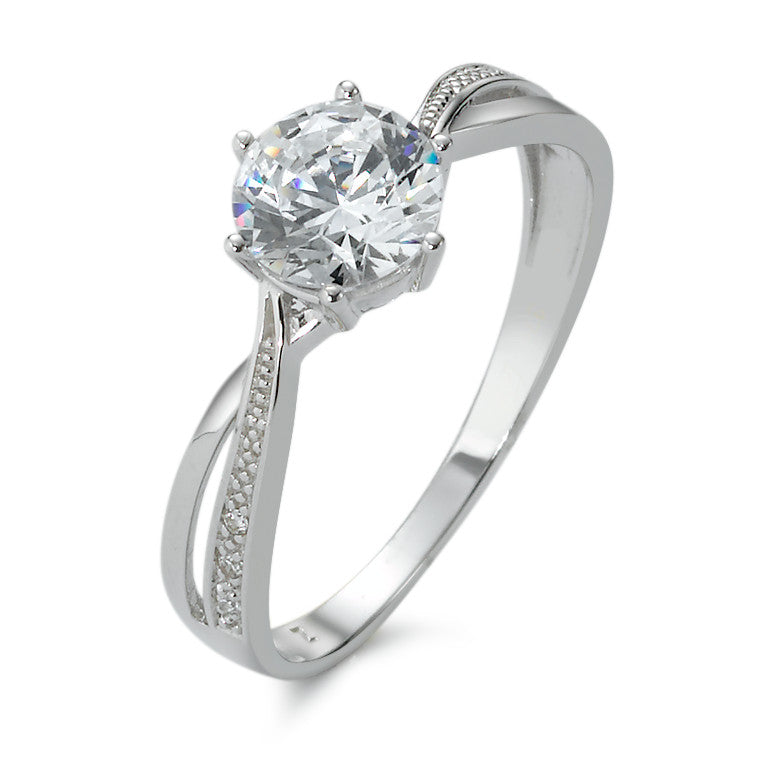 Solitaire ring 375/9K hvidguld Zirconia