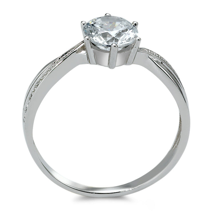 Solitaire ring 375/9K hvidguld Zirconia