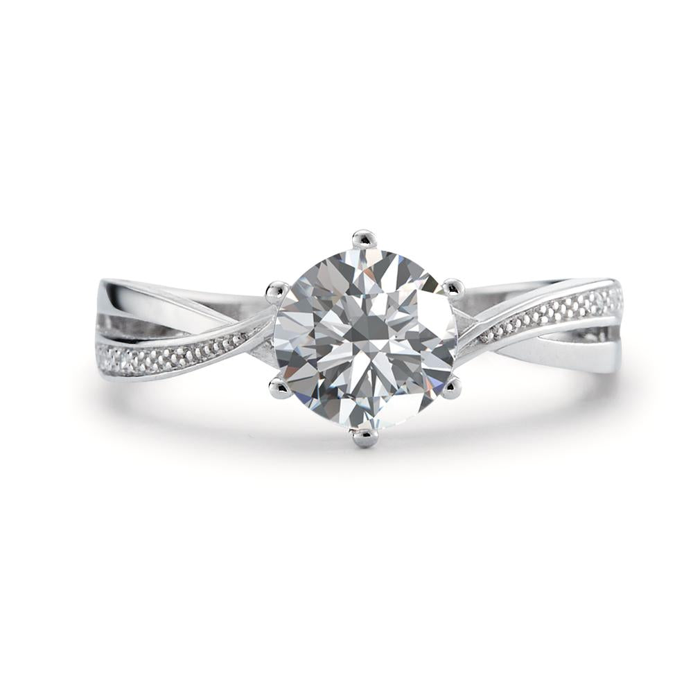 Solitaire ring 375/9K hvidguld Zirconia