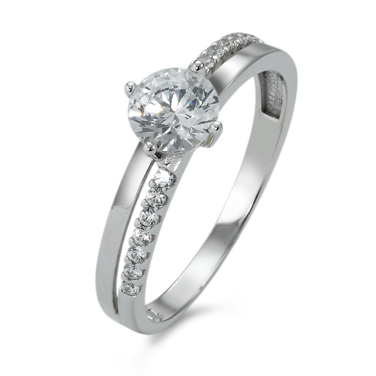 Solitaire ring 375/9K hvidguld Zirconia