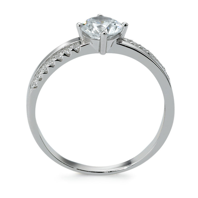 Solitaire ring 375/9K hvidguld Zirconia