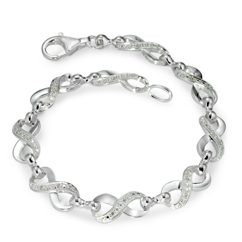 Armbånd Sølv Zirconia 19 cm