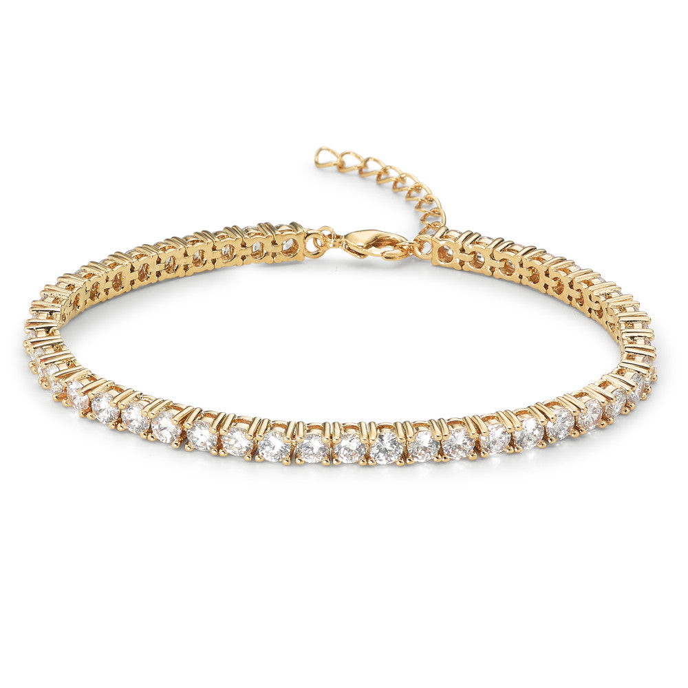 Armbånd Bronze Zirconia forgyldt 17-20 cm