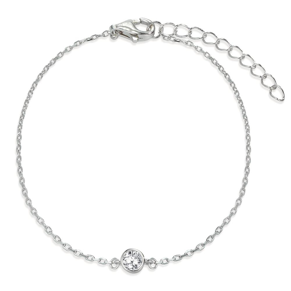 Armbånd Sølv Zirconia rhodineret 16-19 cm