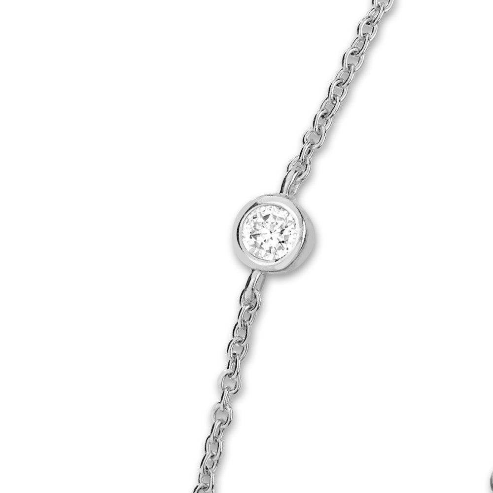 Armbånd Sølv Zirconia rhodineret 16-19 cm