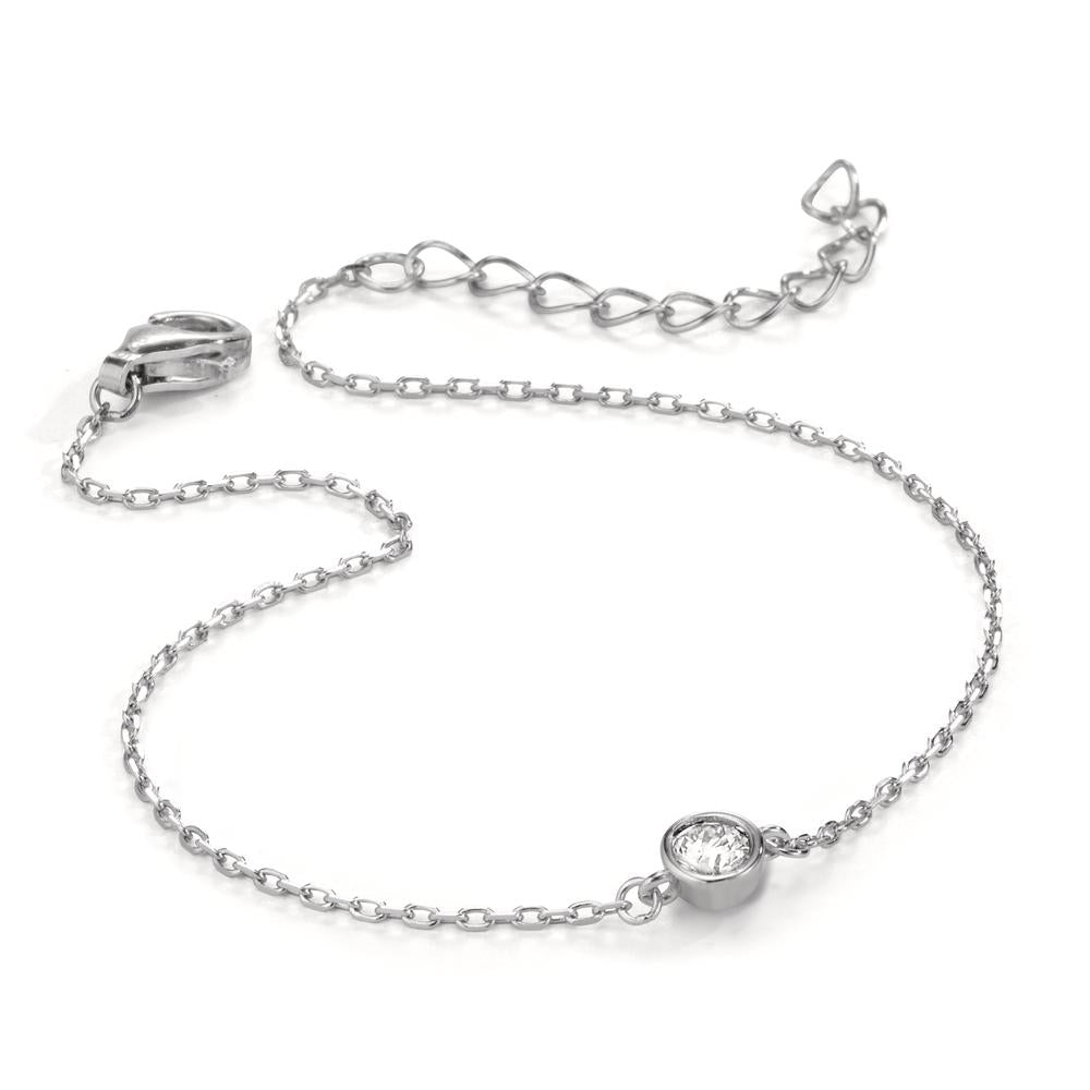 Armbånd Sølv Zirconia rhodineret 16-19 cm