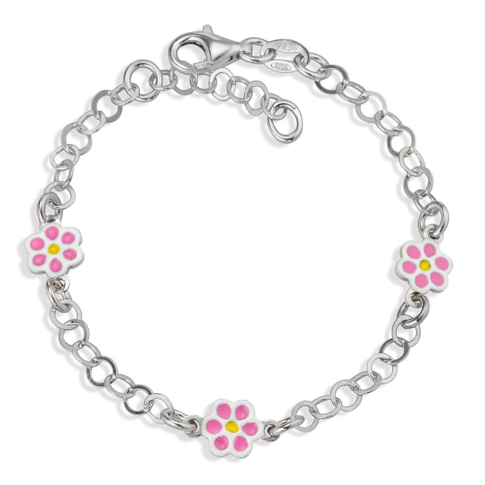 Armbånd Sølv rhodineret Blomst 14-16 cm Ø6.5 mm