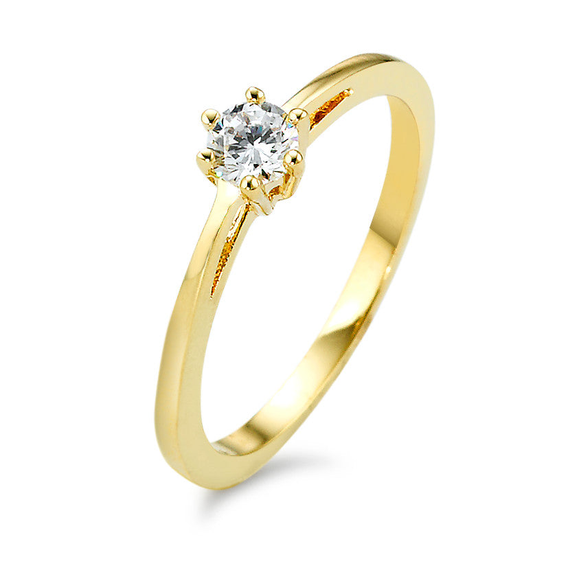 Solitaire ring Bronze Zirconia forgyldt