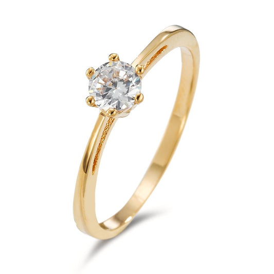 Solitaire ring AM dobbelt Zirconia forgyldt