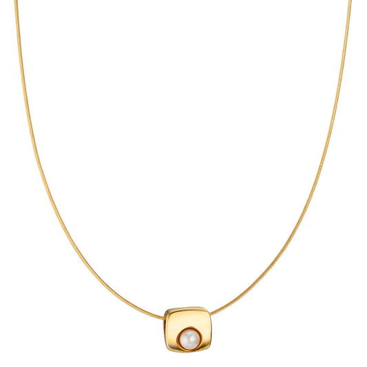 Collier 750/18K guld Ferskvands kulturperle 42 cm