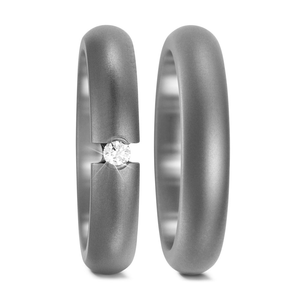 Partnerringe Titanium Diamant 0.05 ct, w-si