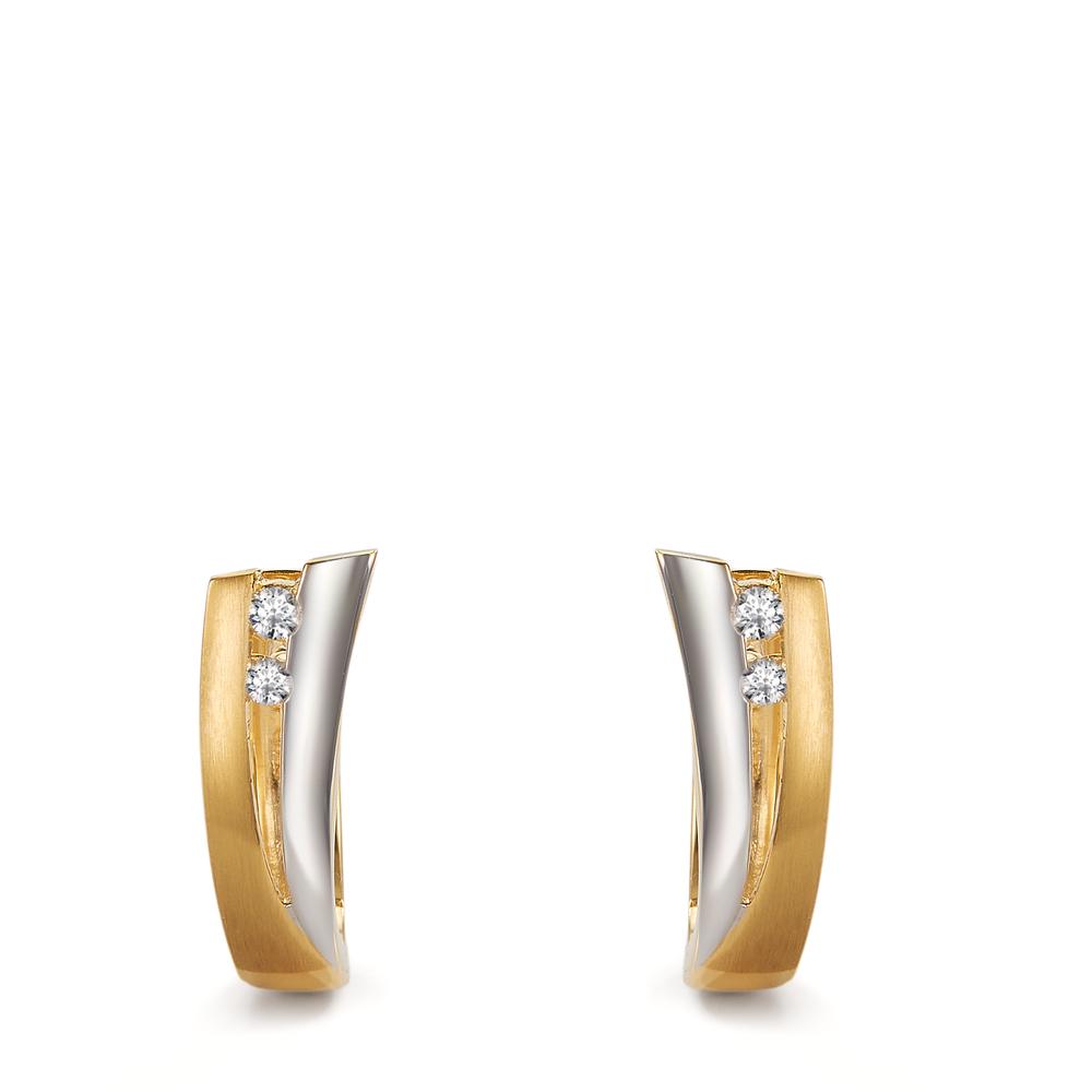 Click kreoler 750/18K guld Diamant 0.07 ct, 4 Sten , w-si