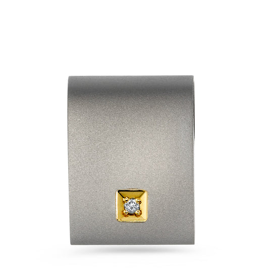 Vedhæng Titanium, 750/18K guld Diamant 0.02 ct, w-si