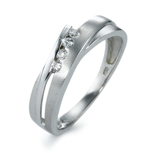 Fingerring 750/18K hvidguld Zirconia 4 Sten