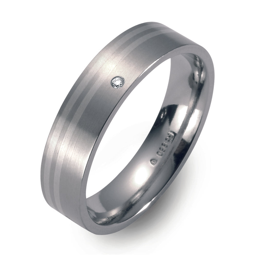 Partnerringe Titanium, 950 platin Diamant 0.02 ct, w-si