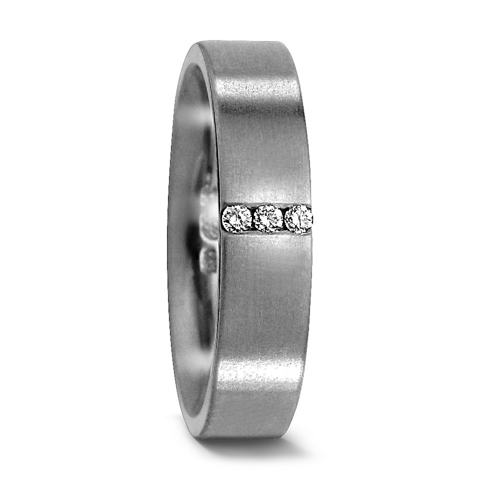 Partnerringe Titanium Diamant 0.03 ct, 3 Sten , w-si