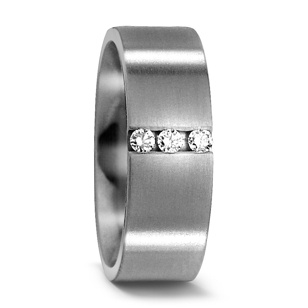 Partnerringe Titanium Diamant 0.09 ct, 3 Sten , w-si