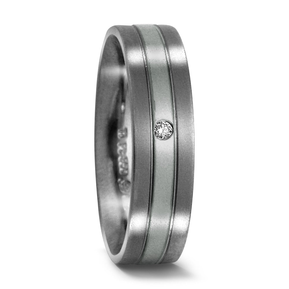 Partnerringe Titanium, 950 platin Diamant 0.02 ct, w-si