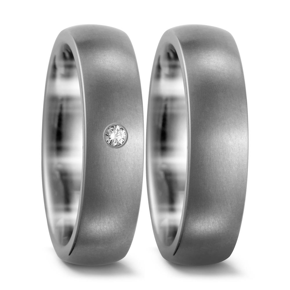 Partnerringe Titanium Diamant 0.03 ct, w-si