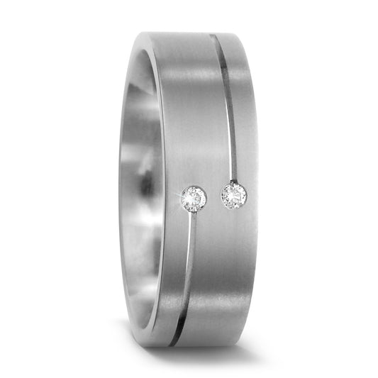 Partnerringe Titanium Diamant 0.03 ct, 2 Sten , w-si