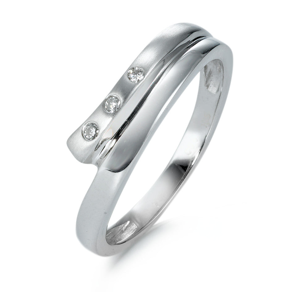 Ringe 750/18K hvidguld Diamant 0.04 ct, 3 Sten , w-pi1